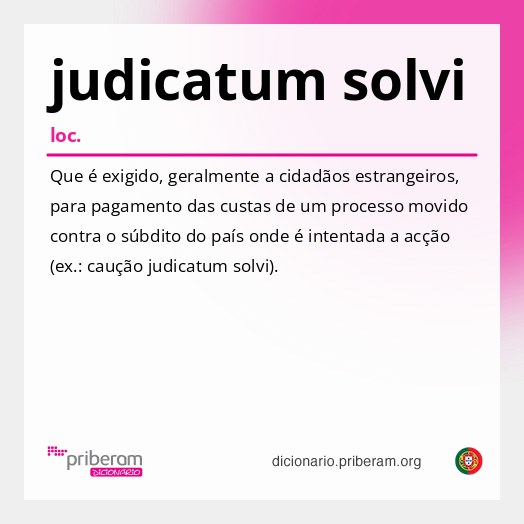 Significado de judicatum solvi
